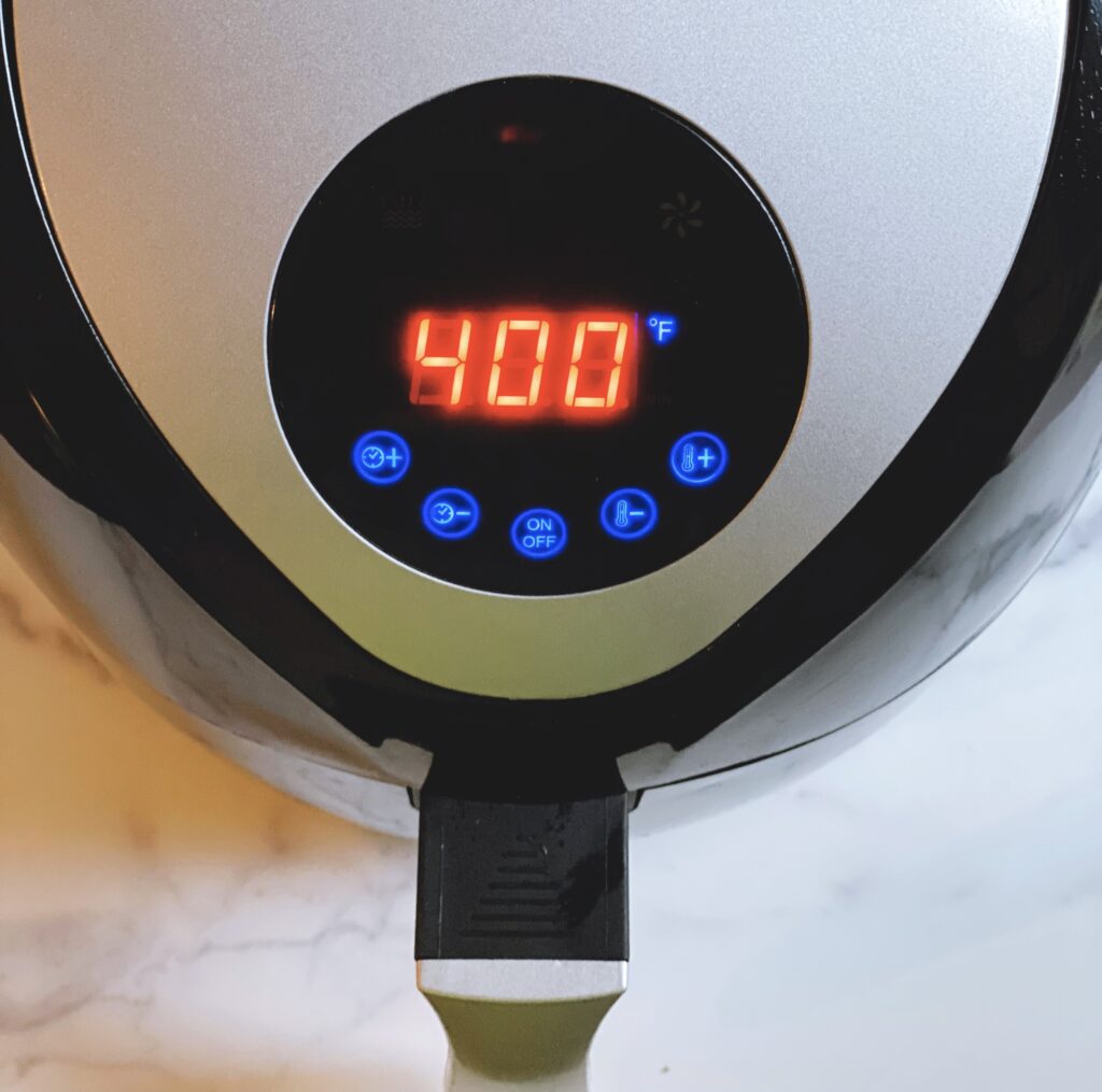 Air Fryer set to 400 degrees
