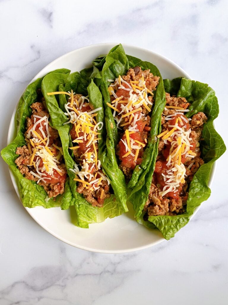 Taco lettuce wraps with cheese