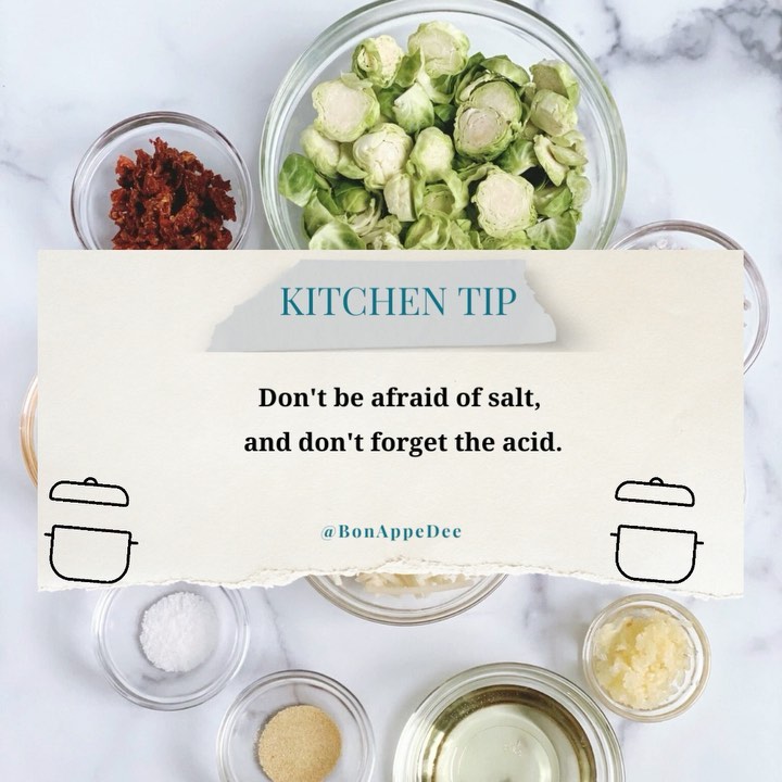 We all know that restaurant food tastes great because chefs season things with salt at every stage of the process. You should be doing this at home too!⁠ 😉
⁠
But here's another secret: balancing acid is just as important as getting salt levels right when it comes to making things delicious. ⁠
⁠
A squeeze of lemon juice in your sautéed vegetables will brighten them up. 🍋 
⁠
A dash of vinegar can alter your soup or stew from heavy and leaden to fresh and flavorful. Keep several different types of acid on hand at all times—lemons, limes, white vinegar, red wine vinegar, sherry vinegar, and rice wine vinegar.⁠
°°°⁠
#salt #acid #vinegar #lemonjuice #dcrestaurant #balancingflavors #sauteedveggies #kitchentip #kitchenhack #dcblogger #dmvblogger #recipetip #foodietip #cookingtips #cookingtip #dcfoodblogger #BADEatTribe #foodblogger #dcfoodie #foodreviews #dmvfoodie #easyrecipes #bestfoodindc #foodtraveler #happyhour #bestdeserts #alwayshungry #recipeideas #dmvfoodies #dceatss